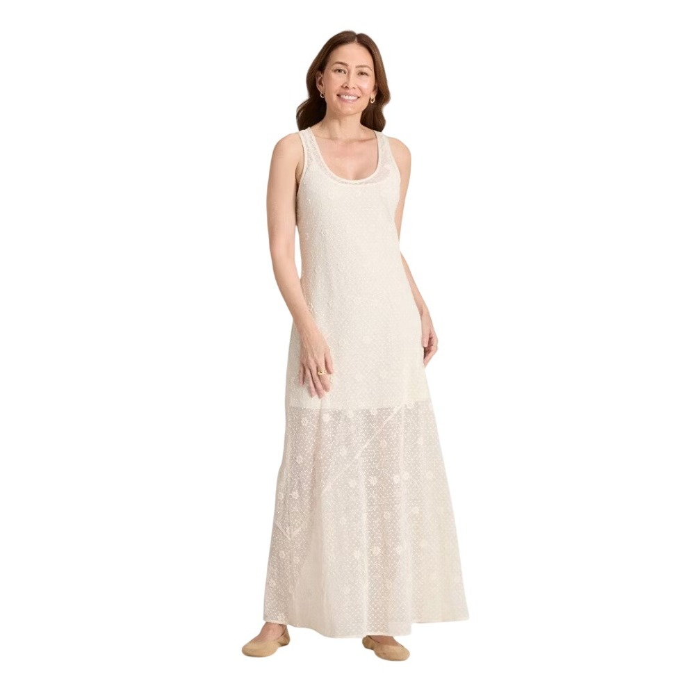 Universal Thread Women's White Floral Lace Sleeveless Maxi Dress Size XL